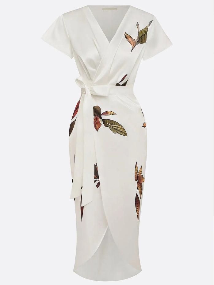 Élodie | Robe portefeuille fleurie élégante