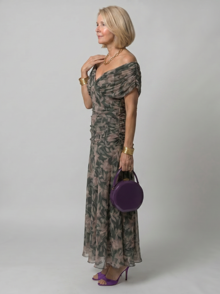 Clémence | Robe midi épaule nue