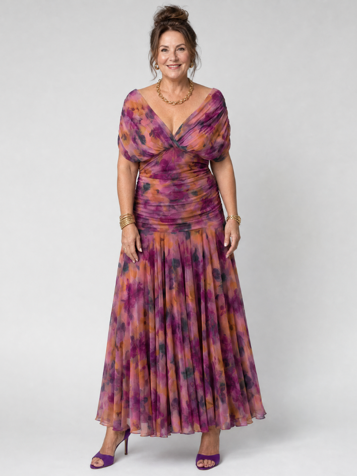 Clémence | Robe midi épaule nue