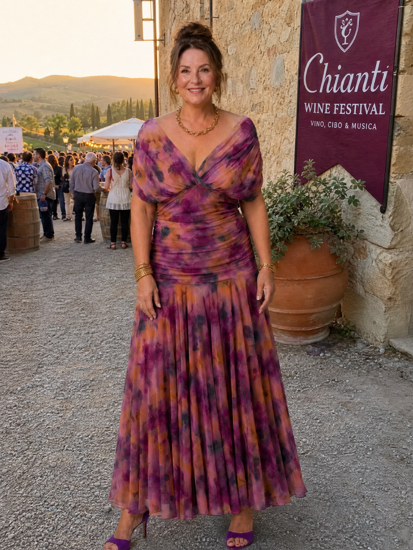 Clémence | Robe midi épaule nue