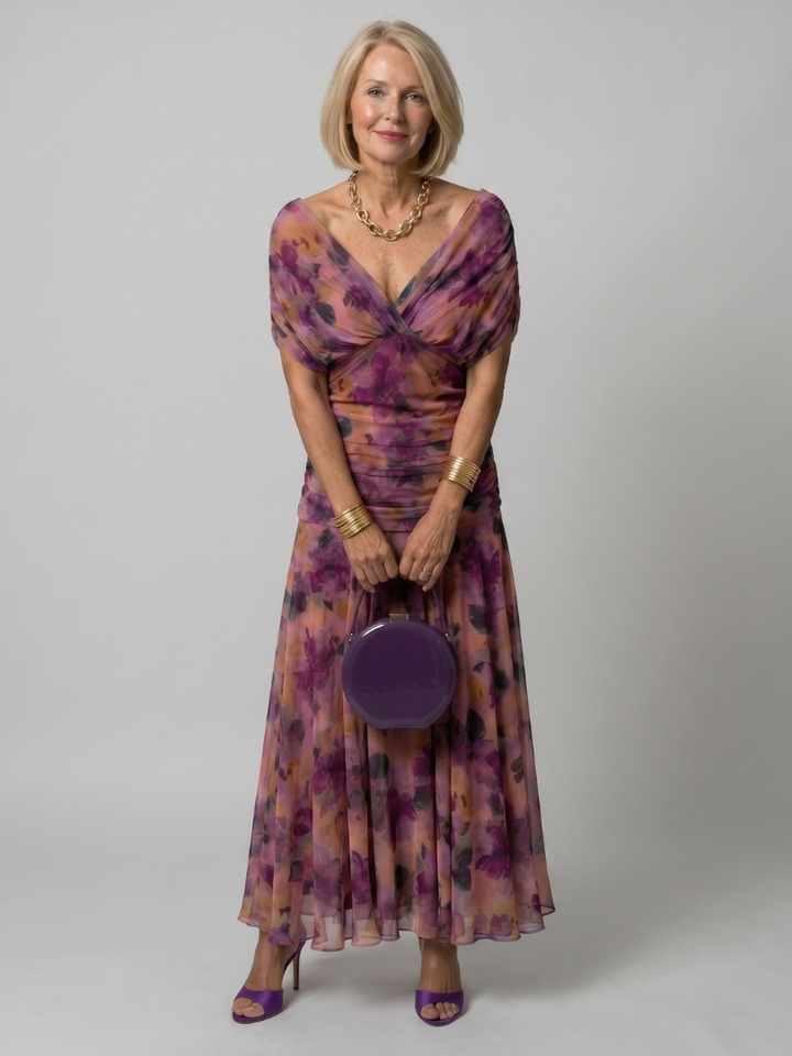 Clémence | Robe midi épaule nue