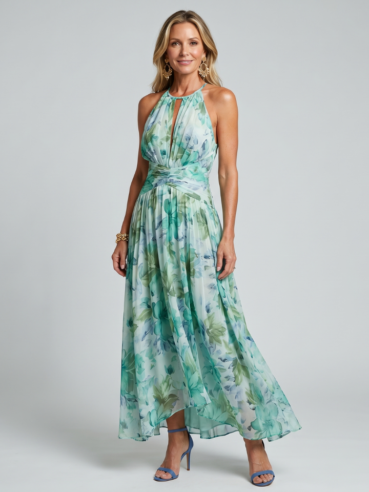Portia | Robe midi florale plissée