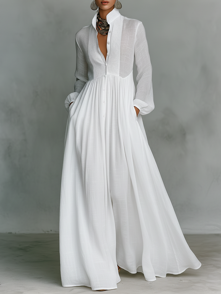 Soline | Robe maxi fluide à boutons