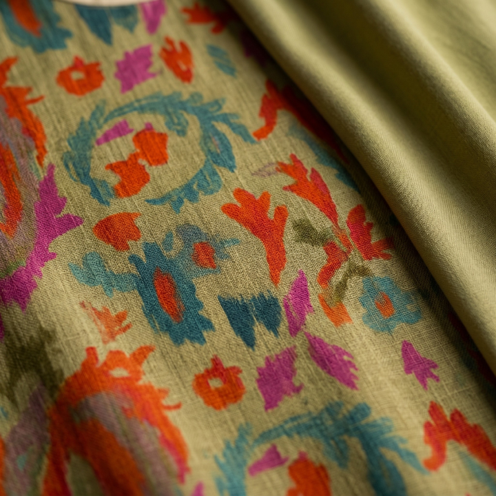 Delphine | Robe longue imprimée &amp; kimono fluide