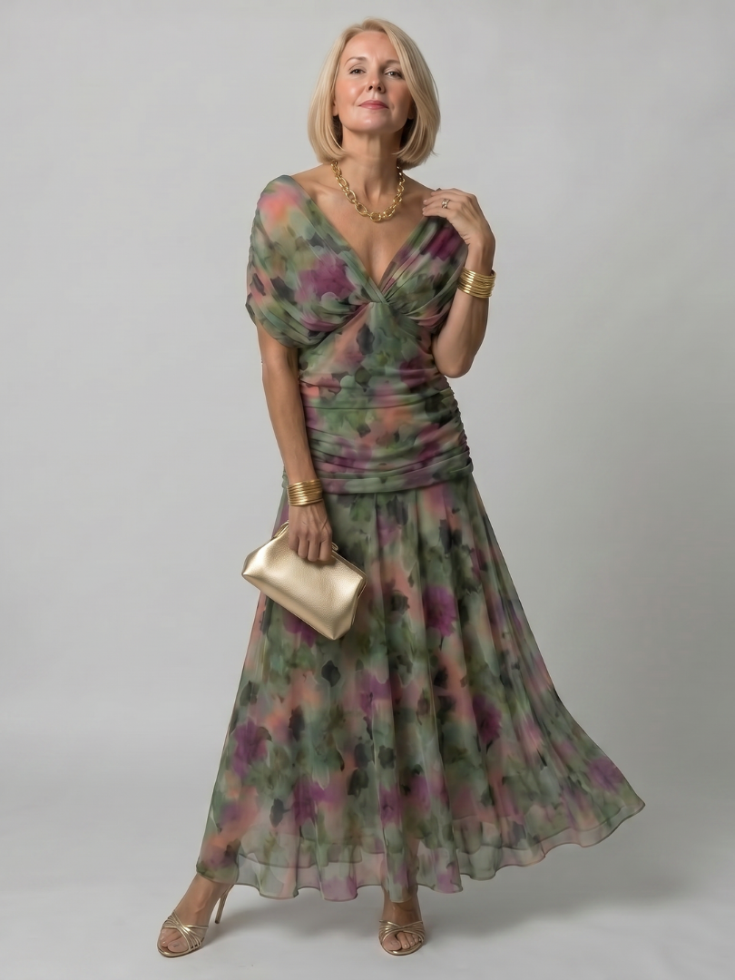 Clémence | Robe midi épaule nue