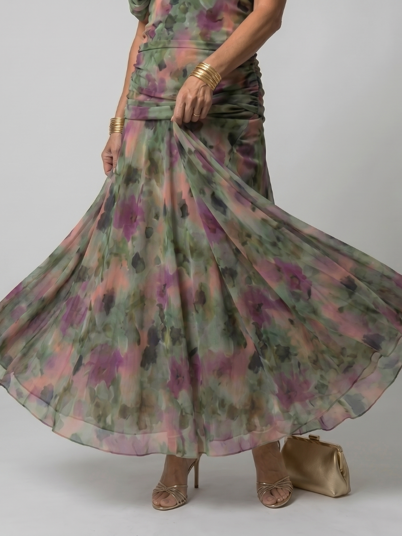 Clémence | Robe midi épaule nue