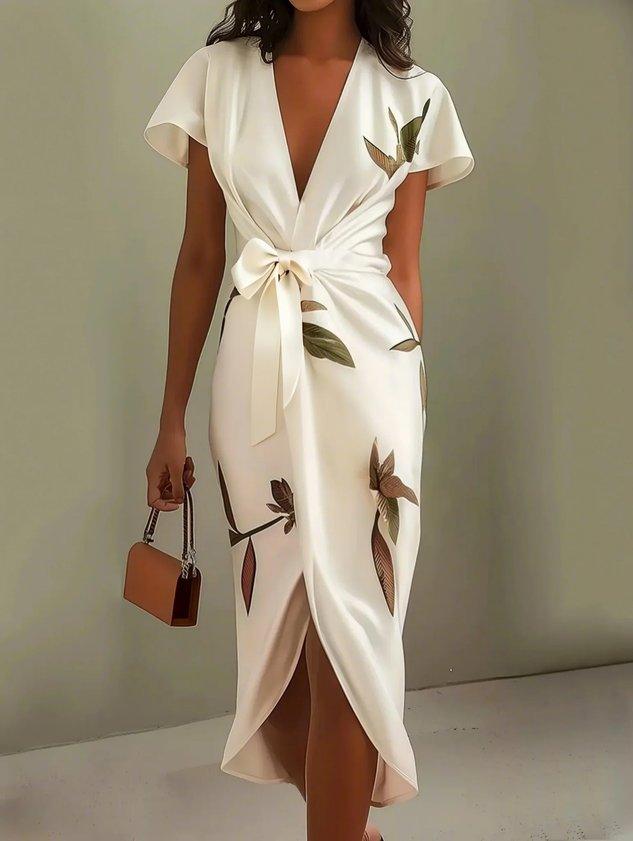 Élodie | Robe portefeuille fleurie élégante