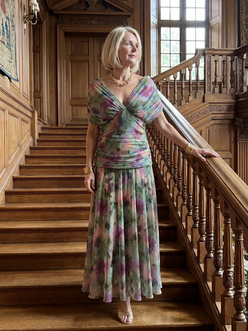 Clémence | Robe midi épaule nue