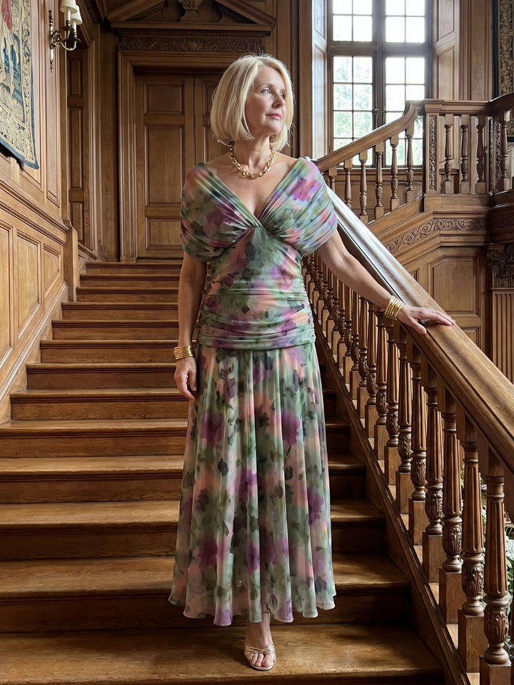 Clémence | Robe midi épaule nue