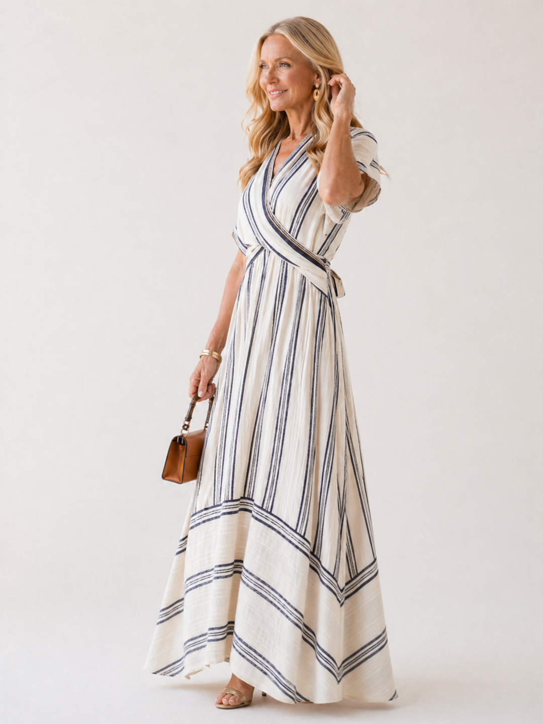Thaïs | Robe midi en lin croisée