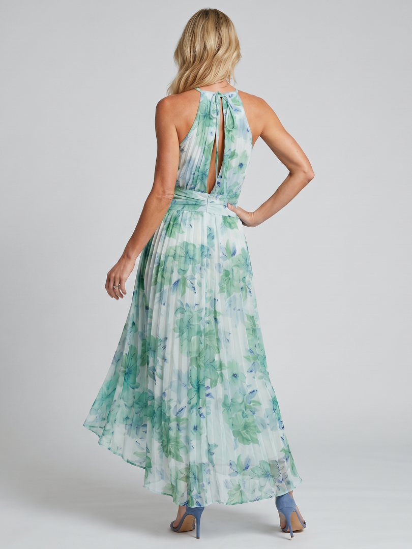 Portia | Robe midi florale plissée