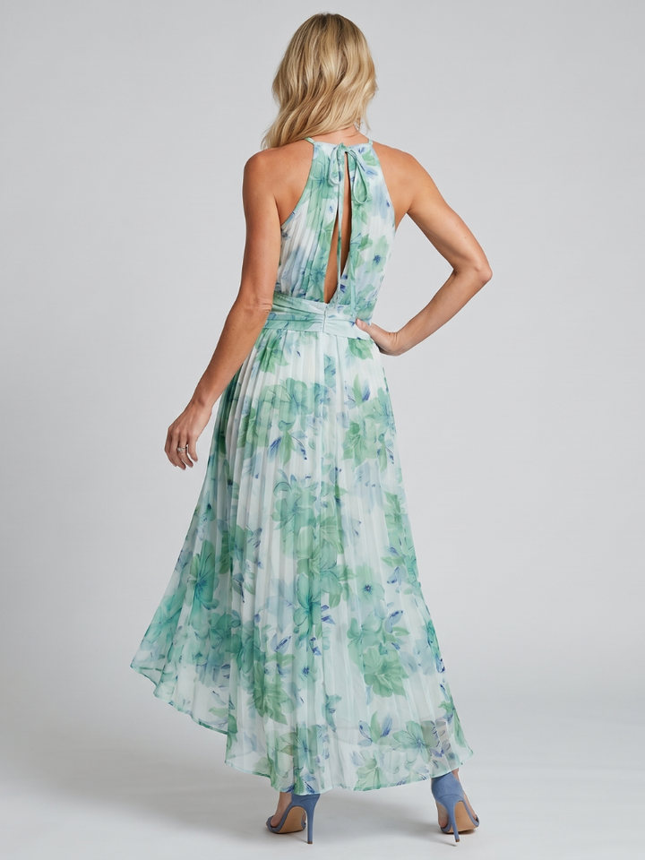 Portia | Robe midi florale plissée