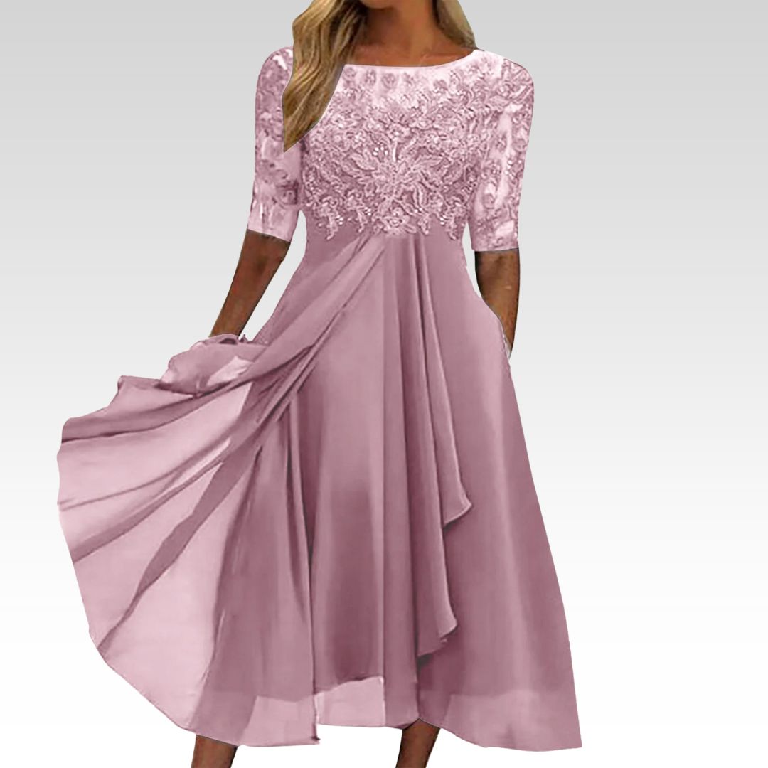 Zélie | Robe midi en dentelle