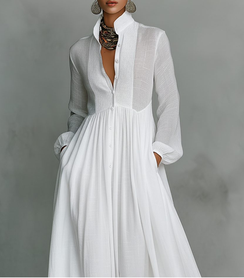 Soline | Robe maxi fluide à boutons