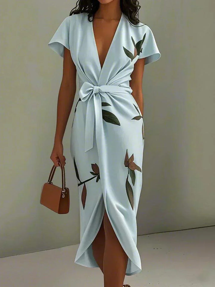 Élodie | Robe portefeuille fleurie élégante