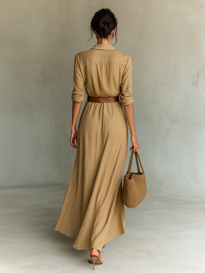Camille - Robe longue décontractée ceinturée