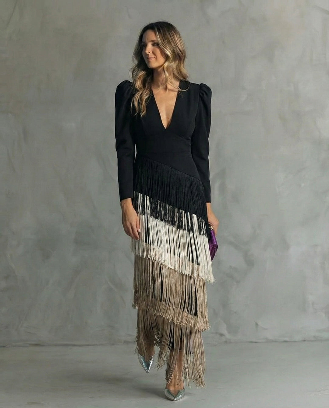 Chloé | Robe fluide à franges dynamiques