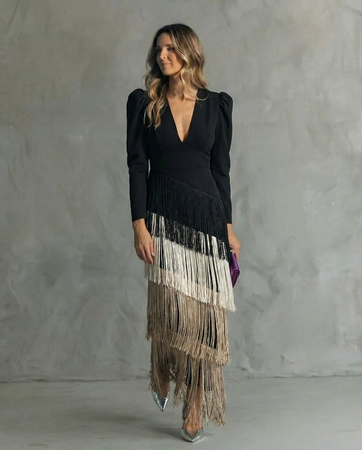 Chloé | Robe fluide à franges dynamiques