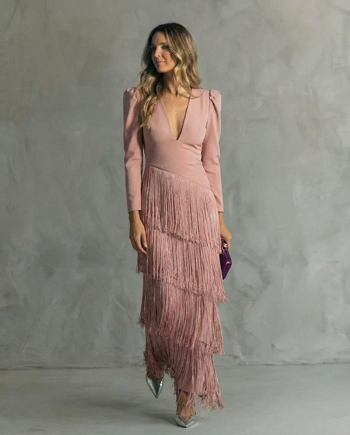 Chloé | Robe fluide à franges dynamiques