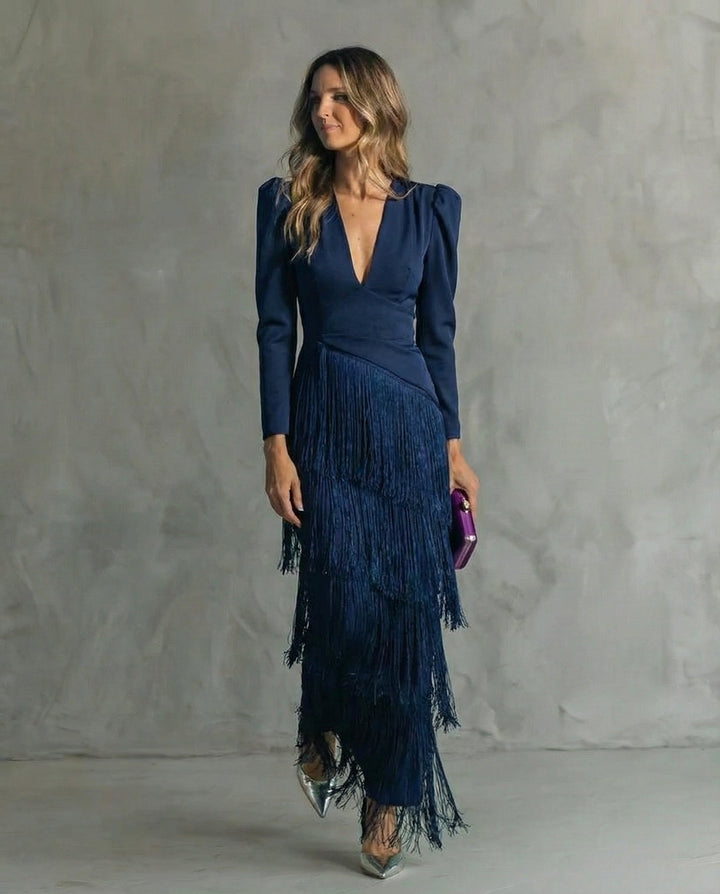 Chloé | Robe fluide à franges dynamiques