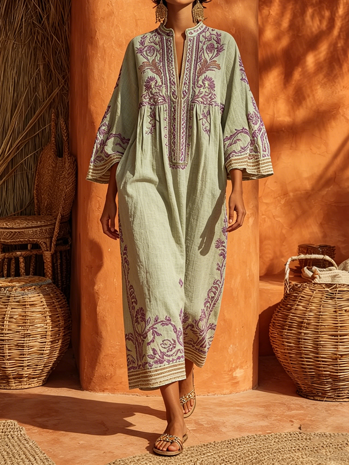 Céleste | Robe bohème broderie