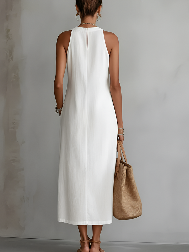 Juliette - Robe midi en lin naturel