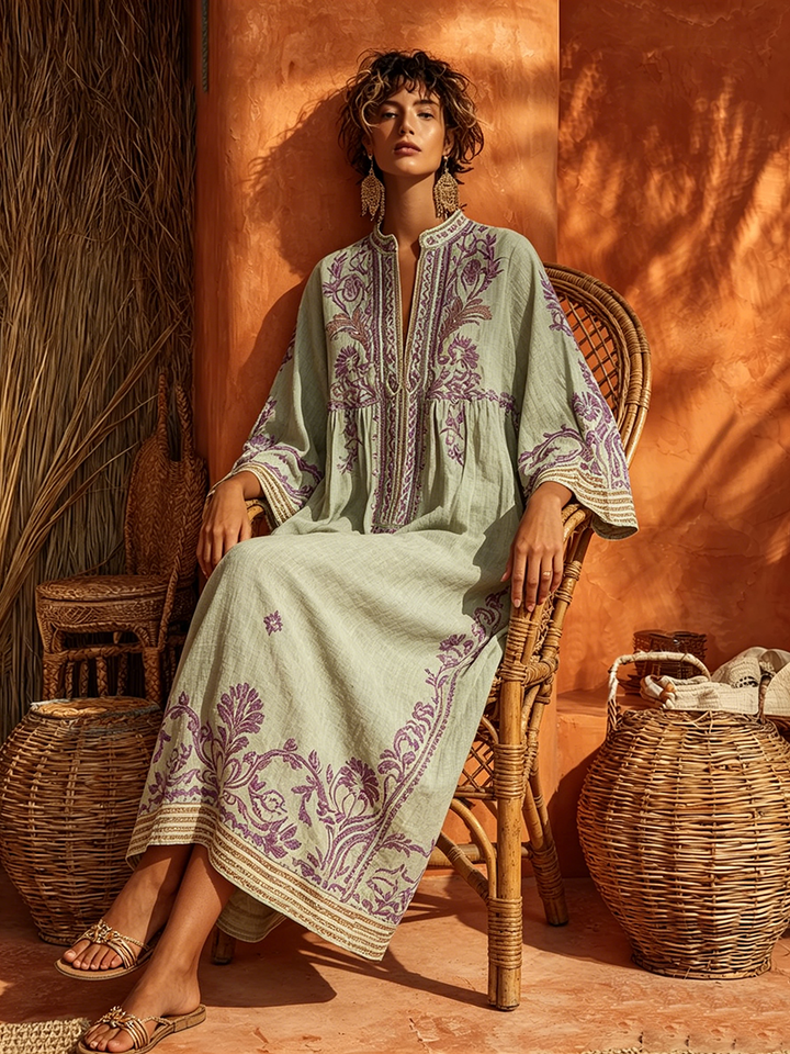 Céleste | Robe bohème broderie